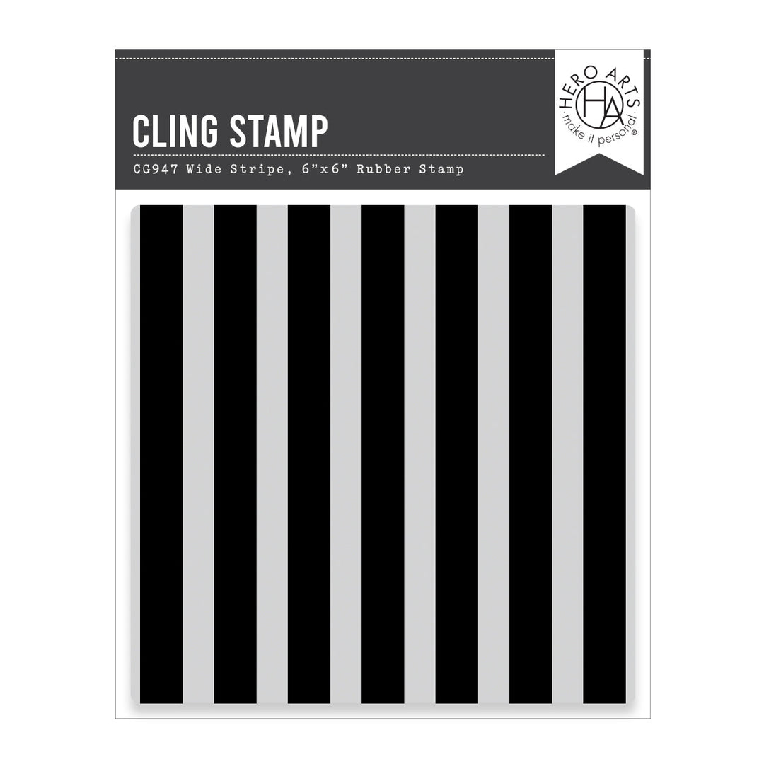 Wide Stripe Bold Print Cling Rubber Stamp