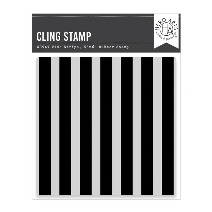 Wide Stripe Bold Print Cling Rubber Stamp