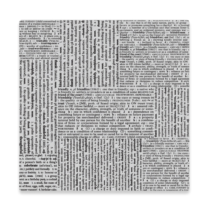 Textured surface with printed text pattern