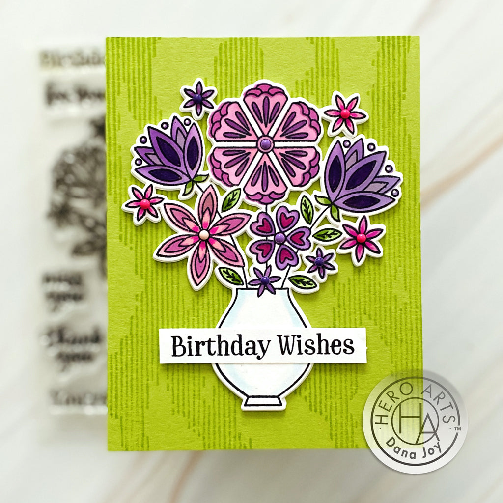 Flowers in Vase Stamp & Cut