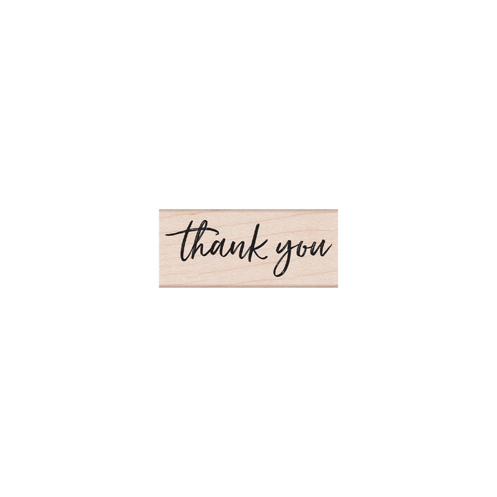 Thank You Script Woodblock Stamp