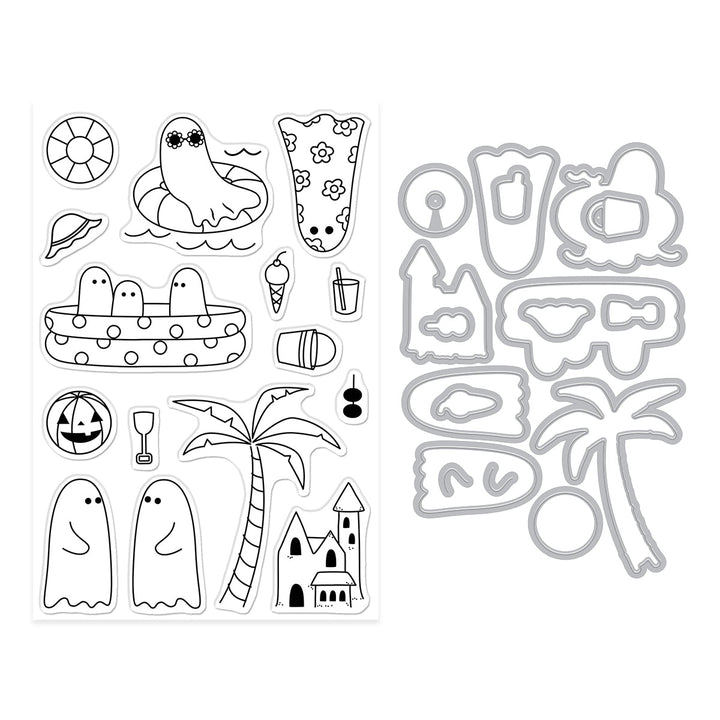 Beach Boos Stamp & Cut