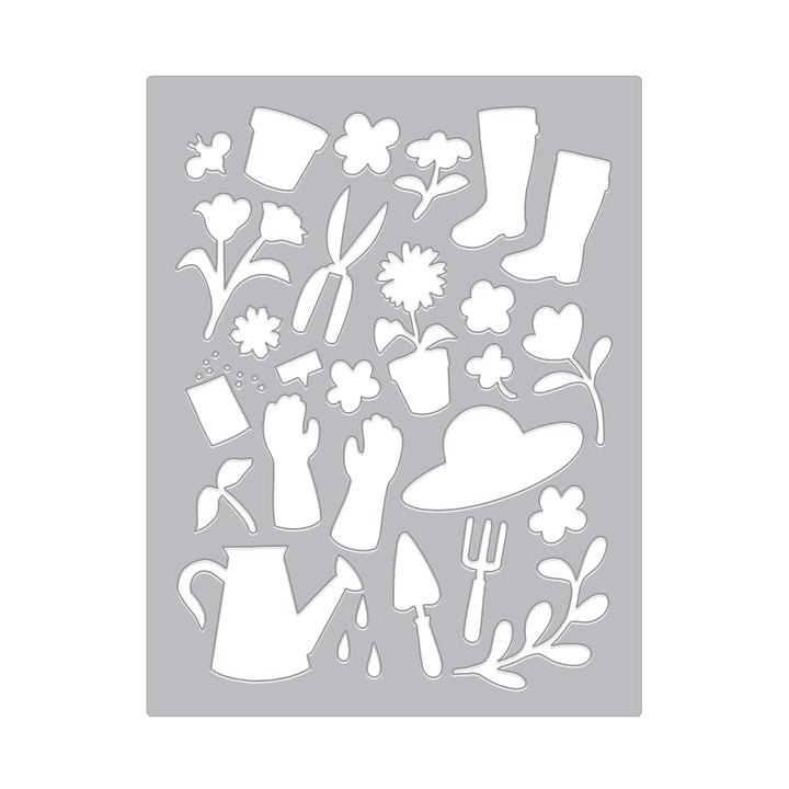 Gardening Tools & Flowers Cover Plate Die