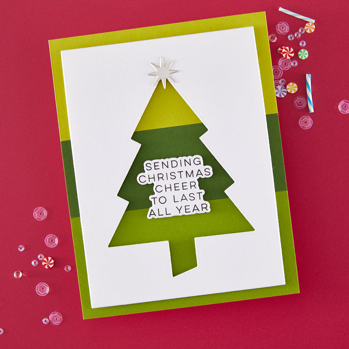 Modern Holiday Greetings Stamp & Cut Set