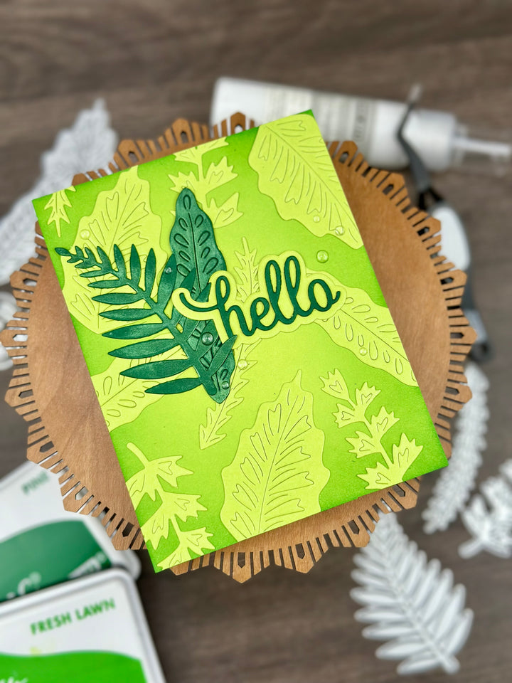 Hello Rainforest Leaves Die set of the Month -  April 2025