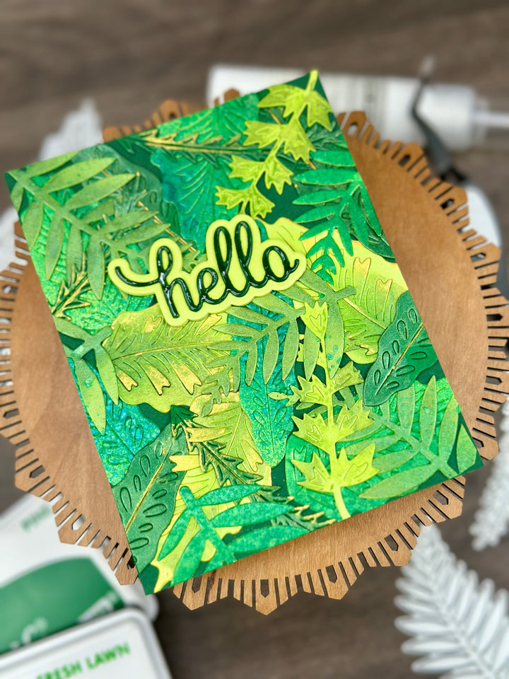 Hello Rainforest Leaves Die set of the Month -  April 2025