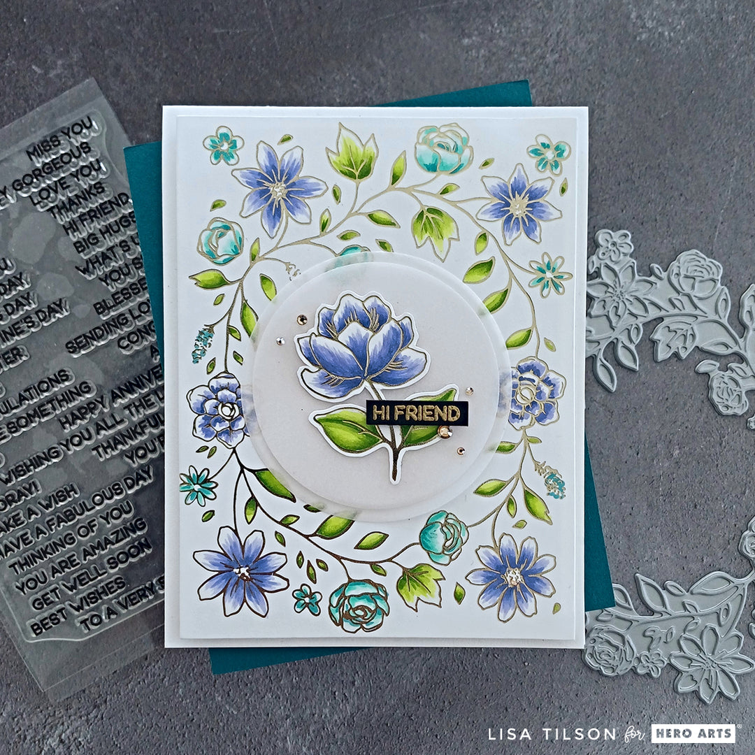 Floral Border Letterpress + Foil Plate from the Lovely LetterPress Collection