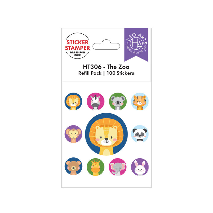 The Zoo Sticker Stamper Refill Pack - 100 Stickers