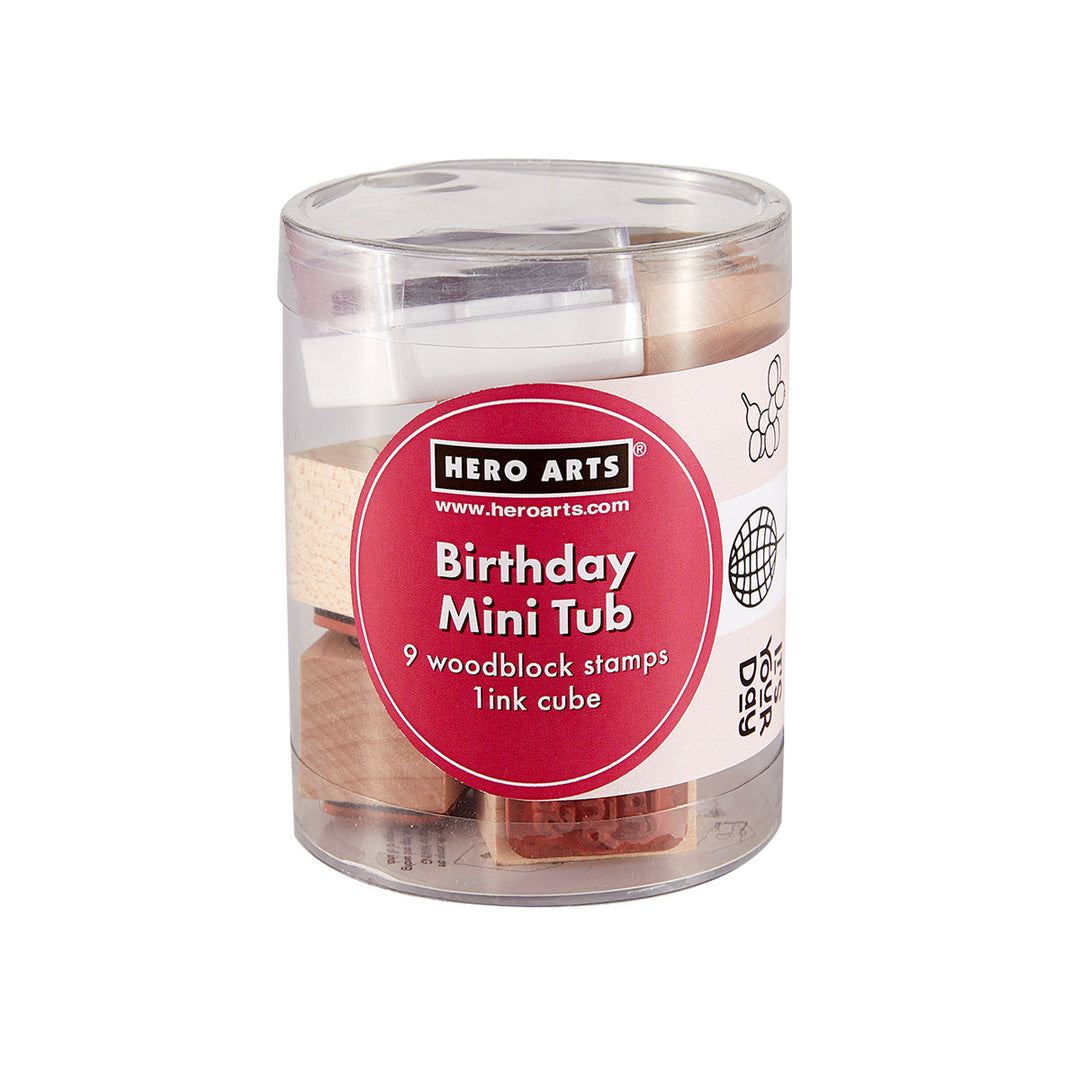 Birthday Mini Tub Woodblock Stamps