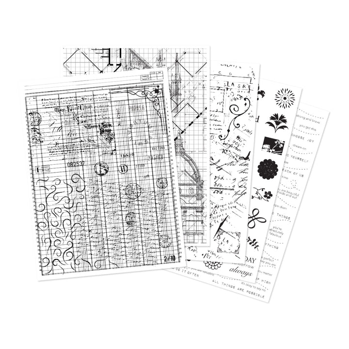 Grids & Icons Mixed Media Hero Transfers