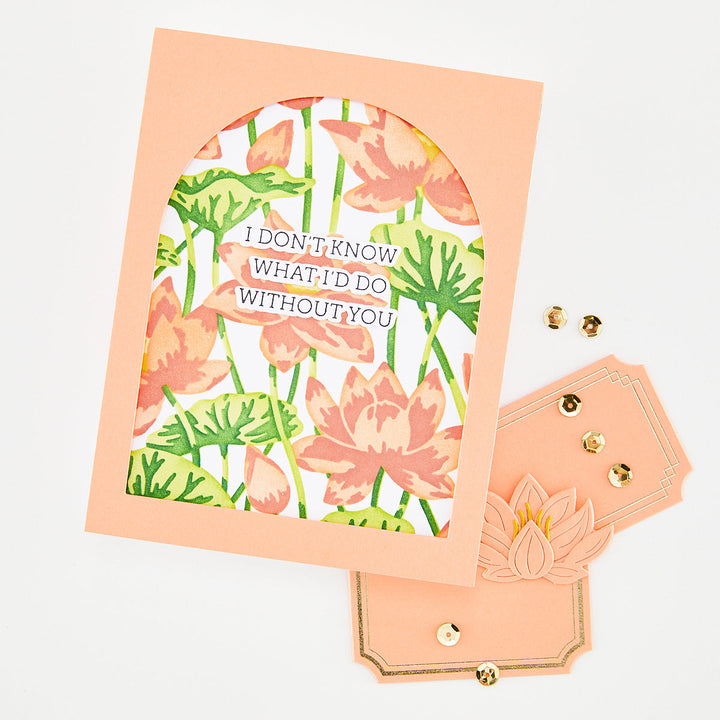 Lotus Field LetterPress + Foil Plate & Stencil Bundle