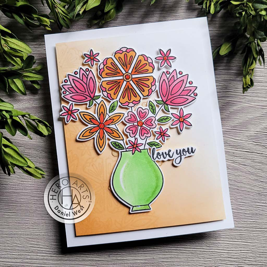 Flowers in Vase Stamp & Cut