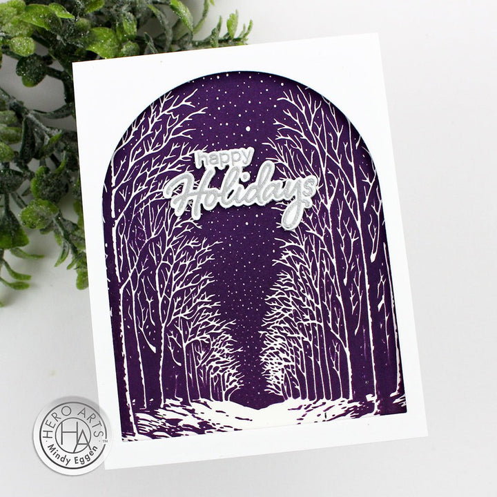 HP101 Snowy Night Letterpress + Foil Plate - Hero Arts