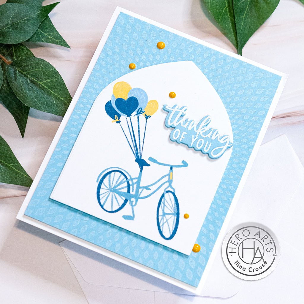 RT122 Floral & Balloon Bicycles Hero Transfers - Hero Arts