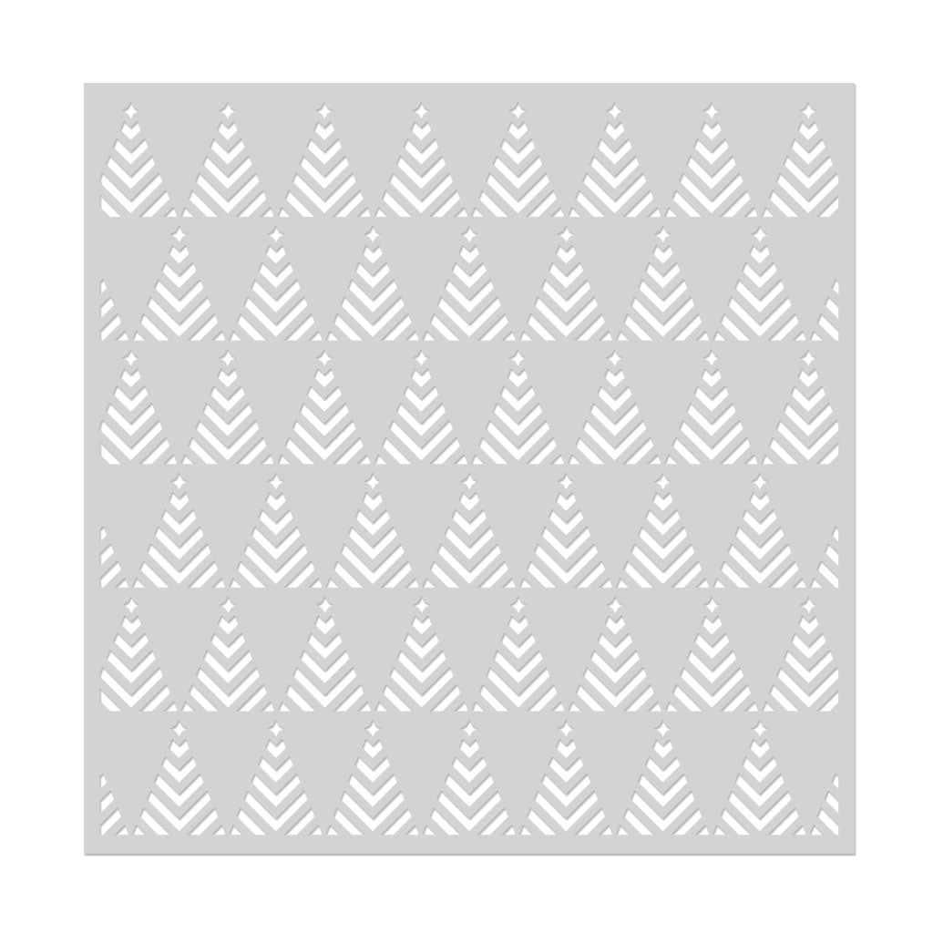 SA201 ZigZag Trees Stencil - Hero Arts
