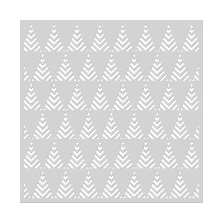 SA201 ZigZag Trees Stencil - Hero Arts