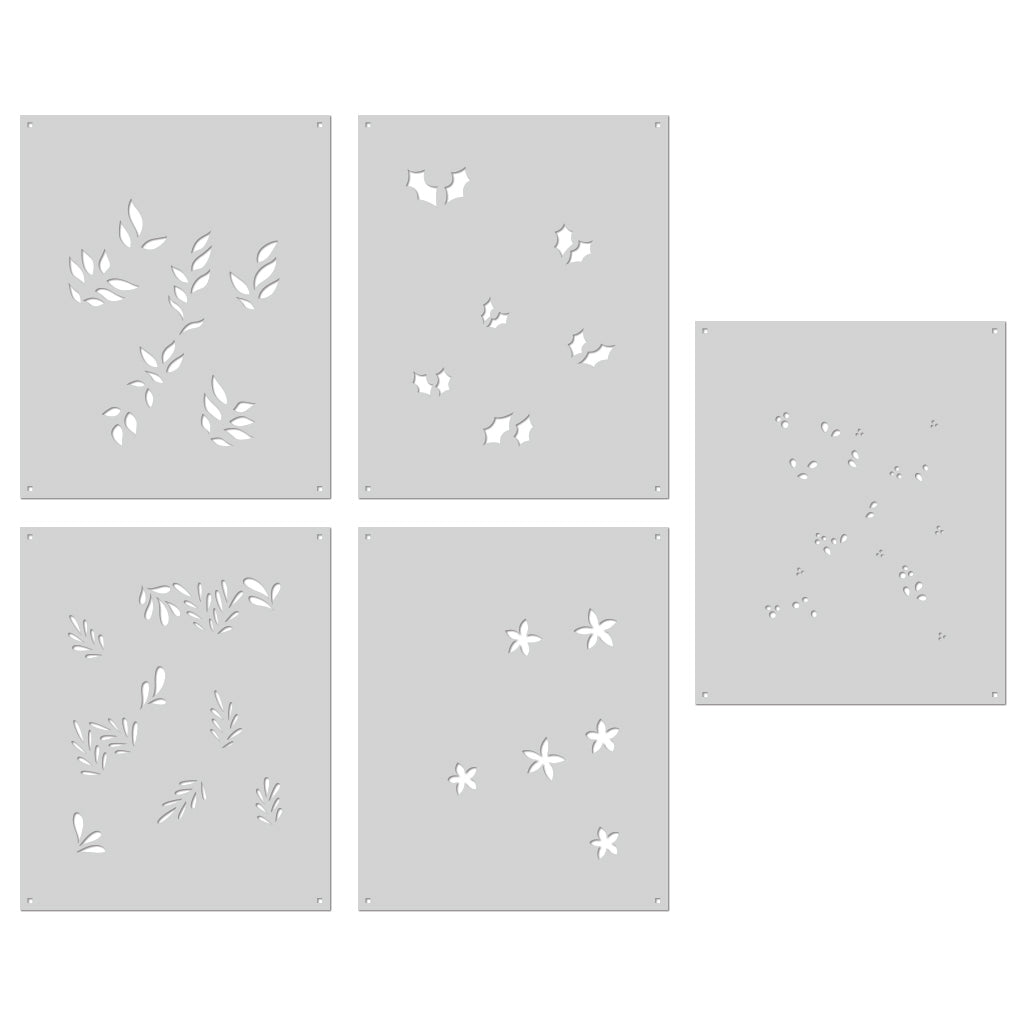 SA251 Color Layering Christmas Foliage Stencils - Hero Arts