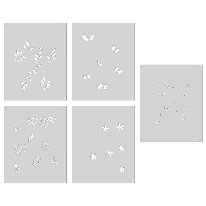 SA251 Color Layering Christmas Foliage Stencils - Hero Arts