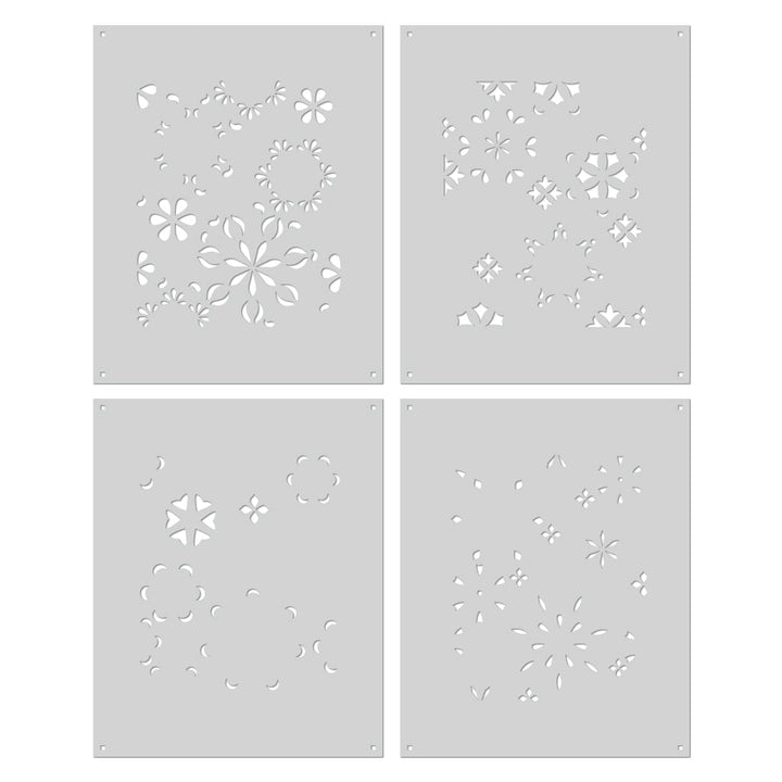 SA263 Color Layering Mandala Flower Pattern Stencils - Hero Arts
